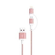 Micro-USB Cable with Lightning Adapter (2-in-1)ローズゴールド JML11R