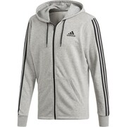 FSD66 DQ1454 M MUSTHAVES 3STRIPES スウェットフルジップパーカー（裏毛） Mグレイヘザー/BL J/L [メンズ スウェットパーカー]