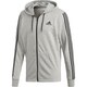 FSD66 DQ1454 M MUSTHAVES 3STRIPES スウェットフルジップパーカー（裏毛） Mグレイヘザー/BL J/O [メンズ スウェットパーカー]