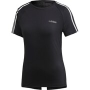 FSE60 DU2073 W CORE D2M 半袖Tシャツ 3ストライプス BLK/WHT J/M [レディース Tシャツ]