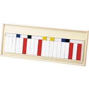 303001 [緑十字 マグネット式名札掛(20名用) 赤⇔白 225×575mm 色札6枚付]