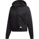 FWS82 DX7970 W MH 3ストライプス DK フーディー BLK/WHT J/L [レディース フーディー]