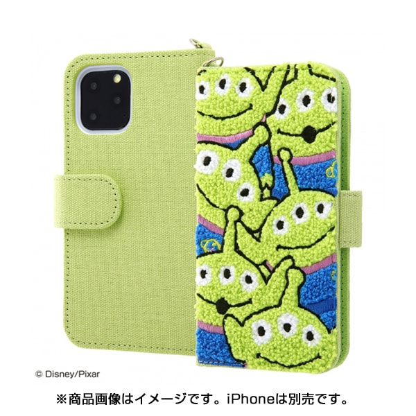 Is Dp23sgr1 Al Iphone 11 Pro ディズニー ピクサーキャラクター 手帳型ケース サガラ刺繍 エイリアン