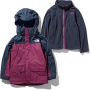 スノートリクライメイトジャケット Snow Triclimate Jacket NSJ61901 （UR）アーバンネイビー×ロックスバリーピンク 100cm [スキーウェア ジュニア]