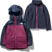 スノートリクライメイトジャケット Snow Triclimate Jacket NSJ61901 （UR）アーバンネイビー×ロックスバリーピンク 140cm [スキーウェア ジュニア]