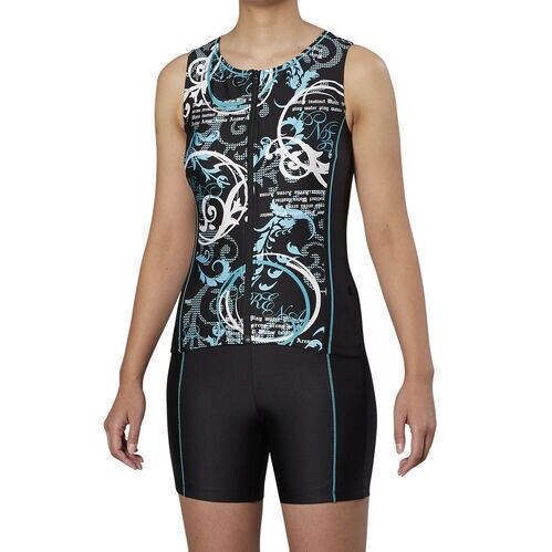 セパレーツ(差し込みフィットパッド) FLA-9939W グリン×ブラック XOサイズ [フィットネスセパレート水着 レディース]