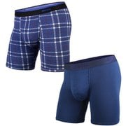 MPWD-DP2 WEEKDAY PRINT ボクサーSOLID×PRINT 2PACK NAVY FIRESIDE-PLAID NAVY Mサイズ [アンダーウェア ボクサーパンツ メンズ Mサイズ]