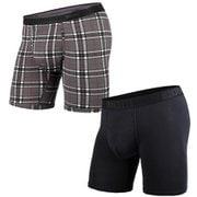 MPWD-DP2 WEEKDAY PRINT ボクサーSOLID×PRINT 2PACK BLACK FIRESIDE-PLAID GREY Mサイズ [アンダーウェア ボクサーパンツ メンズ Mサイズ]
