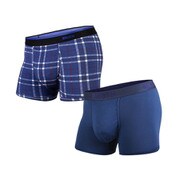 MPWT-TP2 WEEKDAY トランクス SOLID×PRINT 2PACK NAVY FIRESIDE-PLAID NAVY Sサイズ [アンダーウェア メンズ トランクスパンツ]