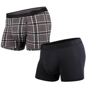 MPWT-TP2 WEEKDAY トランクス SOLID×PRINT 2PACK BLACK FIRESIDE-PLAID GREY Mサイズ [アンダーウェア トランクスパンツ メンズ Mサイズ]