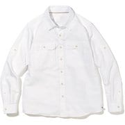 キャニオンソリッドロングスリーブシャツ OE7043 100 White Mサイズ [アウトドア シャツ メンズ]