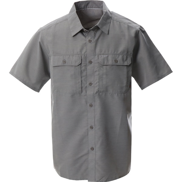 マウンテンハードウェア Mountain Hardwearキャニオンソリッドショートスリーブシャツ Canyon Solid Short Sleeve Shirt OE7044 073 Manta Grey Sサイズ [アウトドア シャツ メンズ]Ω