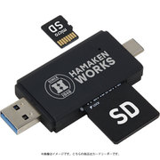 USB3.0+Type-C対応カードリーダー 黒 HWC-300BK