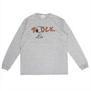 PEANUTS スヌーピー ROCKロンT GRY M [キャラクターグッズ]