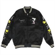 PEANUTS スヌーピー スカジャン リバーシブル BK XL [キャラクターグッズ]