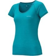 スーパーメリノウール L.W. UネックTシャツ Women's 1107176 ターコイズブルー Sサイズ [アウトドア アンダーウェア レディース]