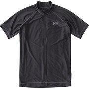 HE81805 S/S FULL-ZIP RASHG K ブラック XL [コンプレッションウェア メンズシャツ]