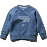 K BEAR SWEAT CREW HJ31955 ミックスクワイエットブルー 140サイズ [アウトドア スウェット キッズ]