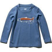 K L/S LAX TEE HJ31959 （QB）クワイエットブルー 100cm [アウトドア トップス キッズ]
