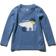 K L/S DYR TEE HJ31960 （QB）クワイエットブルー 100cm [アウトドア トップス キッズ]