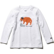 K L/S ANIMAL TEE HOJ31959 (W)ホワイト 100cm [アウトドア カットソー キッズ]