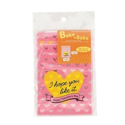 ベイクベイク チャック付お菓子袋4枚入（ピンク） D-6437