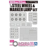 58190 ISO10 穴 22.5 インチ 純正鉄ホイール&マーカーランプセット 高床用 [1/32スケール ディティールアップパーツ]