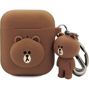 AirPods シリコンケース フィギュアキーホルダー付き ブラウン KCA-SCB001