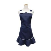 エプロン Belle Plume フレル 裾フレア ポケット付き ネイビー