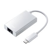 USB3.1 TypeC-LAN変換アダプタ(USBハブポート付・ホワイト) USB-CVLAN4W