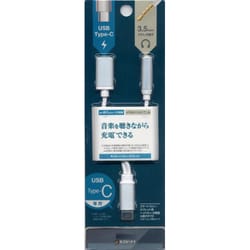 RHECC3502WH [TypeC-3.5mmイヤホンジャック アナログ変換+TypeC充電口 WH]
