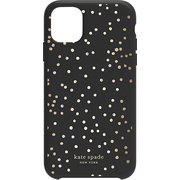 iPhone 11 Soft Touch Case DISCO DOTS black/gold/crystal gems/pearls KSIPH-131-STDDB