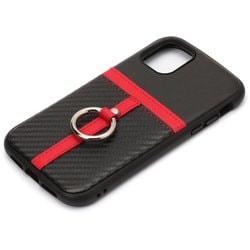 PG-19APT03BK [iPhone 11 Pro用 ポケット&リング付ハイブリッドタフケース カーボン調ブラック]