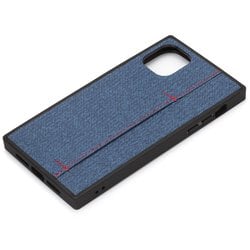 PG-19BPT12BL [iPhone 11用 テクスチャーハイブリッドケース デニム調ブルー]