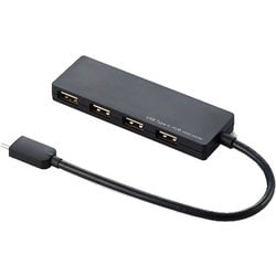 USBHUB2.0 Type-C Aメス4ポート バスパワー 15cmケーブル ブラック U2HC-A429BBK