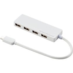 ELECOM ELECOM エレコム製 USB Type-C接続4ポートUSB2.0ハブ U2HC-A429BWH ホワイト [管理:1000026340]