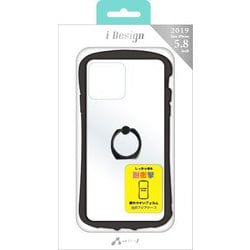 AC-P19S-KZR BK [iPhone 11 Pro 耐衝撃リング付き光沢クリアバックカバーケース ブラック]