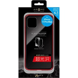 AC-P19L-MC RD [iPhone 11 Pro Max 耐衝撃ガラス＋バンパーバックカバーケース レッド]