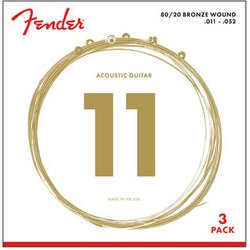 80/20 Bronze Acoustic Strings, Ball End, 70CL .011-.052 Gauges, 3-Pack