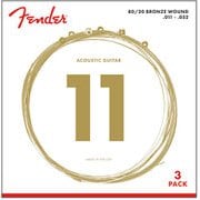 80/20 Bronze Acoustic Strings, Ball End, 70CL .011-.052 Gauges, 3-Pack
