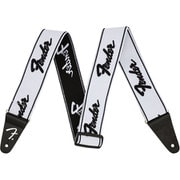 WeighLess 2" Running Logo Strap, White/Black