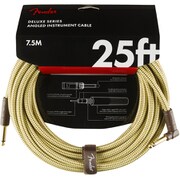 Deluxe Series Instrument Cable, Straight/Angle, 25', Tweed
