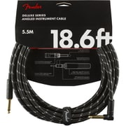 Deluxe Series Instrument Cable, Straight/Angle, 18.6', Black Tweed