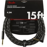 Deluxe Series Instrument Cable, Straight/Angle, 15' Black Tweed