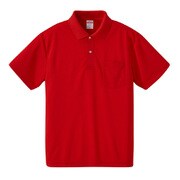 591201-0069 XL [4.1オンス ドライアスレチック ポロシャツ （ポケット付） レッド XL]