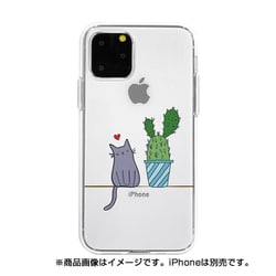 DS17229i58R [iPhone 11 Pro ソフトクリアケース 猫とサボテン]