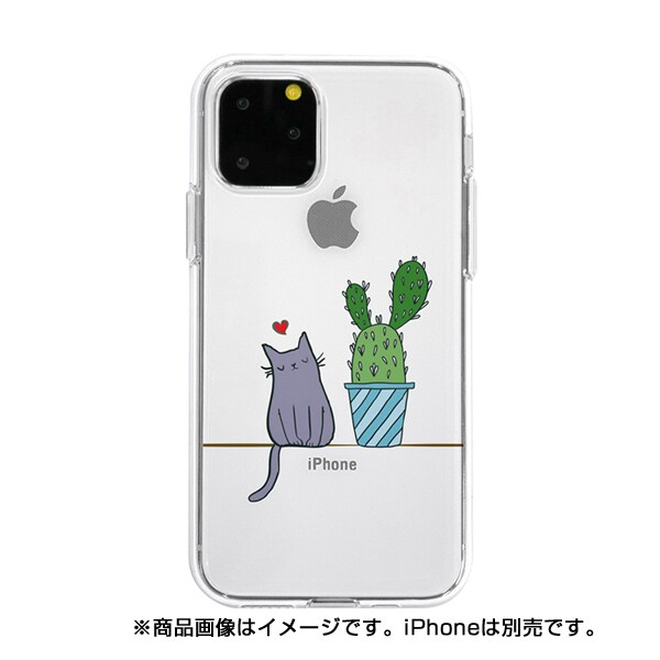 Dsi65r Iphone 11 Pro Max ソフトクリアケース 猫とサボテン