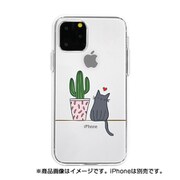 DS17287i65R [iPhone 11 Pro Max ソフトクリアケース サボテンと猫]
