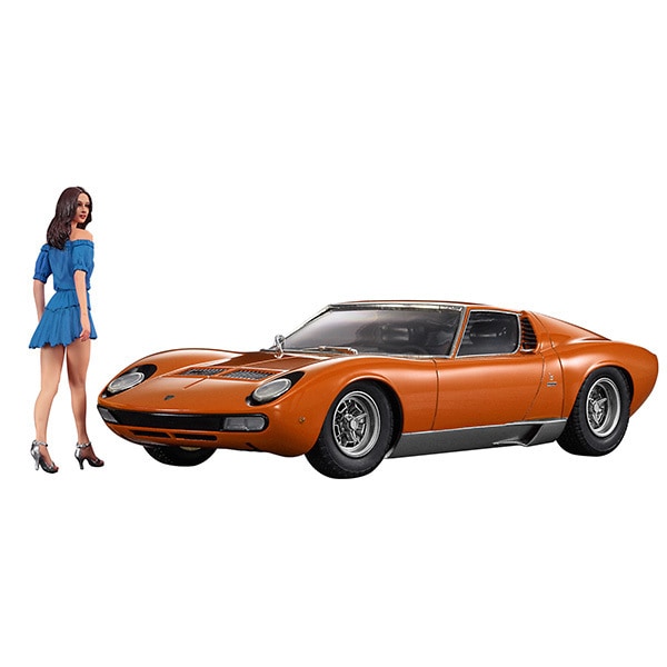 20423 ランボルギーニ ミウラ P400 SV w/イタリアン ガールズ フィギュア [1/24スケール プラモデル 2024年11月再生産]