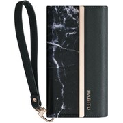 HTI158BM [iPhone 11 Pro HABITU Wristlet Folios/ERIS BLACK MARBLE]
